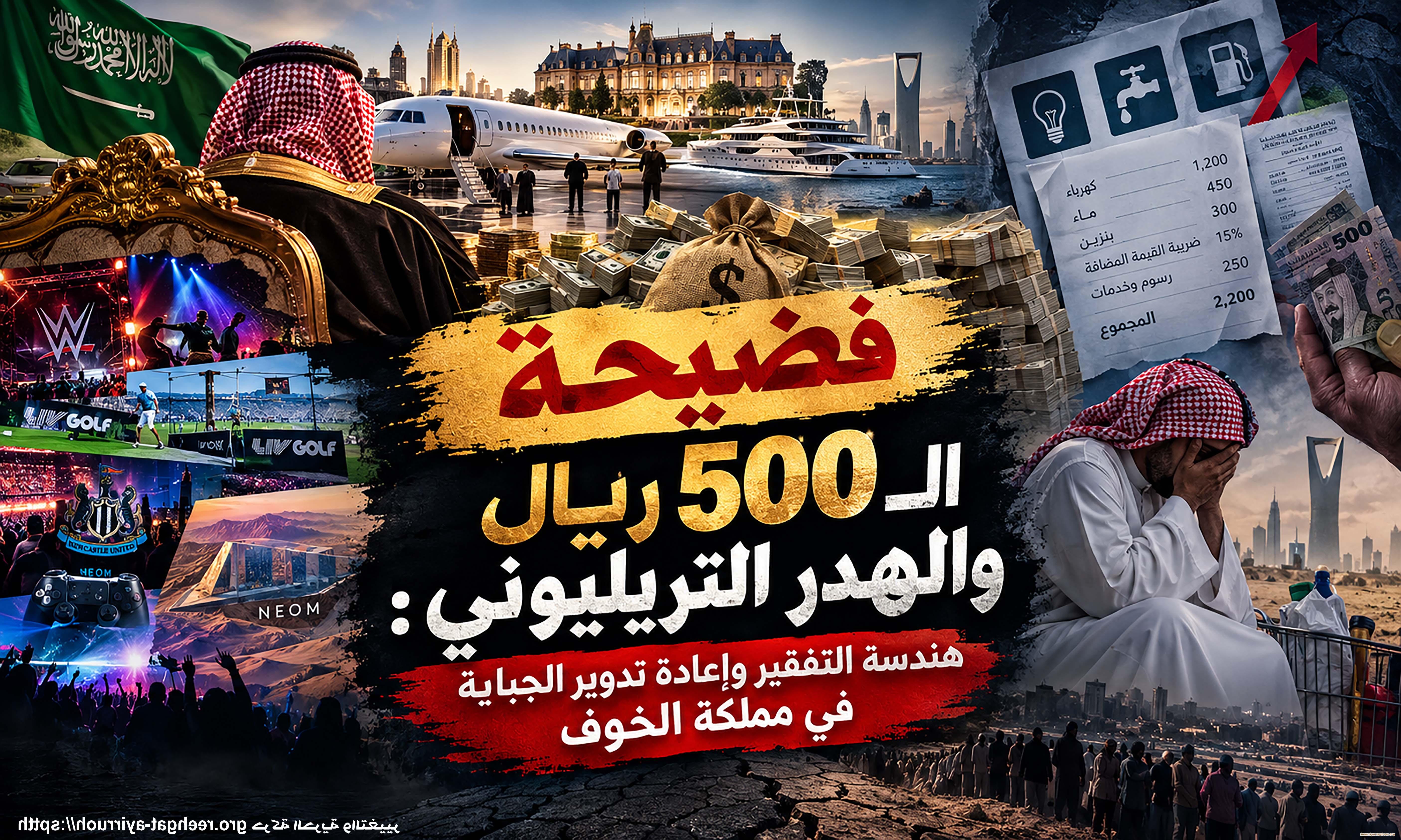 فضيحة الـ 500 ريال والهدر التريليوني:  هندسة التفقير وإعادة تدوير الجباية في مملكة الخوف